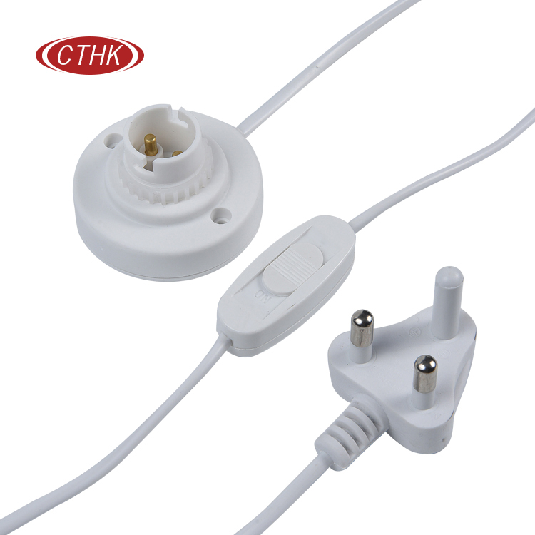 南非交流電源電線電源鹽燈延長(zhǎng)線帶開關(guān)